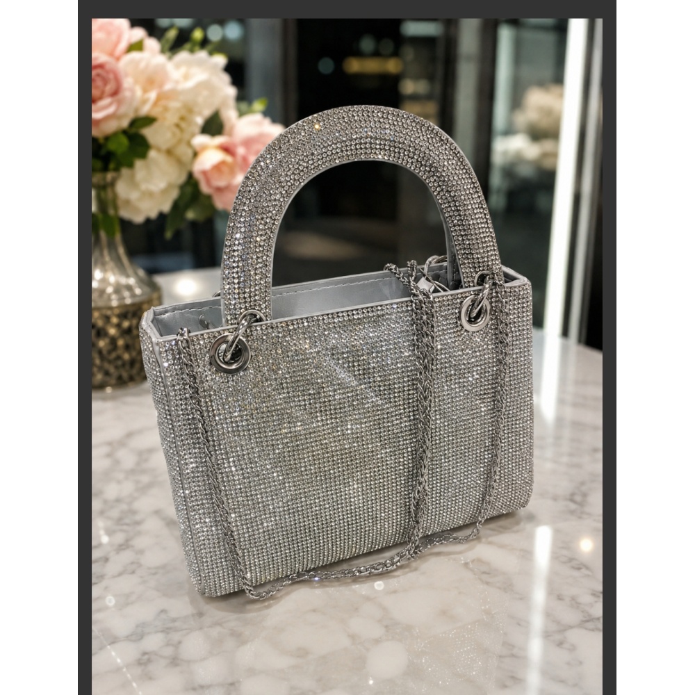 Glam Rhinestone Mini Bag – Λαμπερή Τσάντα Χειρός & Ώμου με Κρυστάλλους!!!MD2508