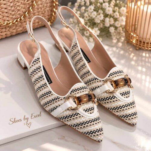 Γυναικεία Ψάθινα Γοβάκια Slingback Merilia με Διακοσμητική Τόκα (Μεγάλα Μεγέθη 41-44)DMS313-17