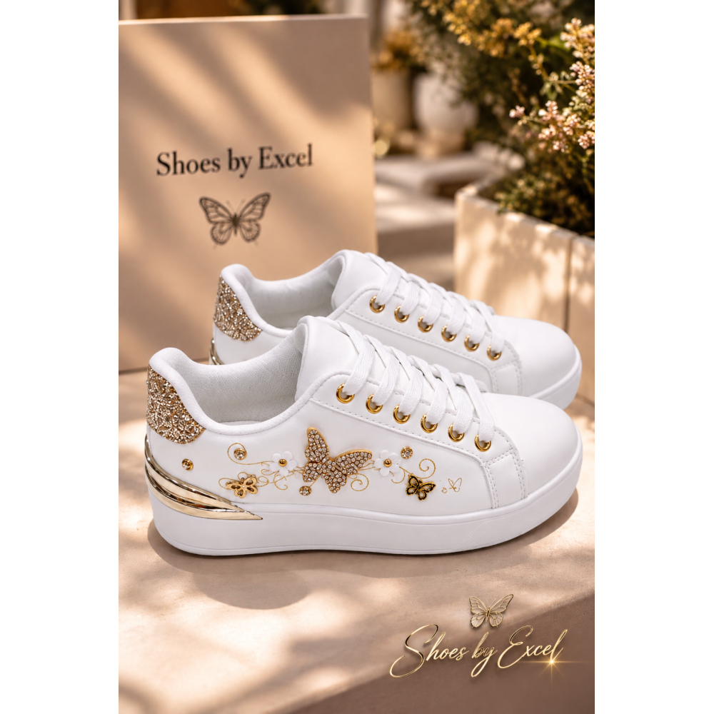 ΓΥΝΑΙΚΕΙΑ ΑΝΑΤΟΜΙΚΑ SNEAKERS EXCEL ΜΕ ΚΕΝΤΗΤΕΣ ΠΕΤΑΛΟΥΔΕΣ & ΣΤΡΑΣ – ΜΑΥΡΟ,ΑΣΗΜΊ & ΧΡΥΣΌ!!!AE12-YD9974