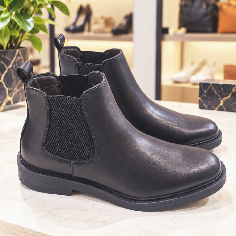 ΑΝΔΡΙΚΑ ΔΕΡΜΑΤΙΝΑ ΜΠΟΤΑΚΙΑ CHELSEA SHOES BY EXCEL – DECARSOZ IN PARIS AUTHENTIC 1977 (ΑΝΑΤΟΜΙΚΑ & ΑΔΙΑΒΡΟΧΑ)!!!Y339
