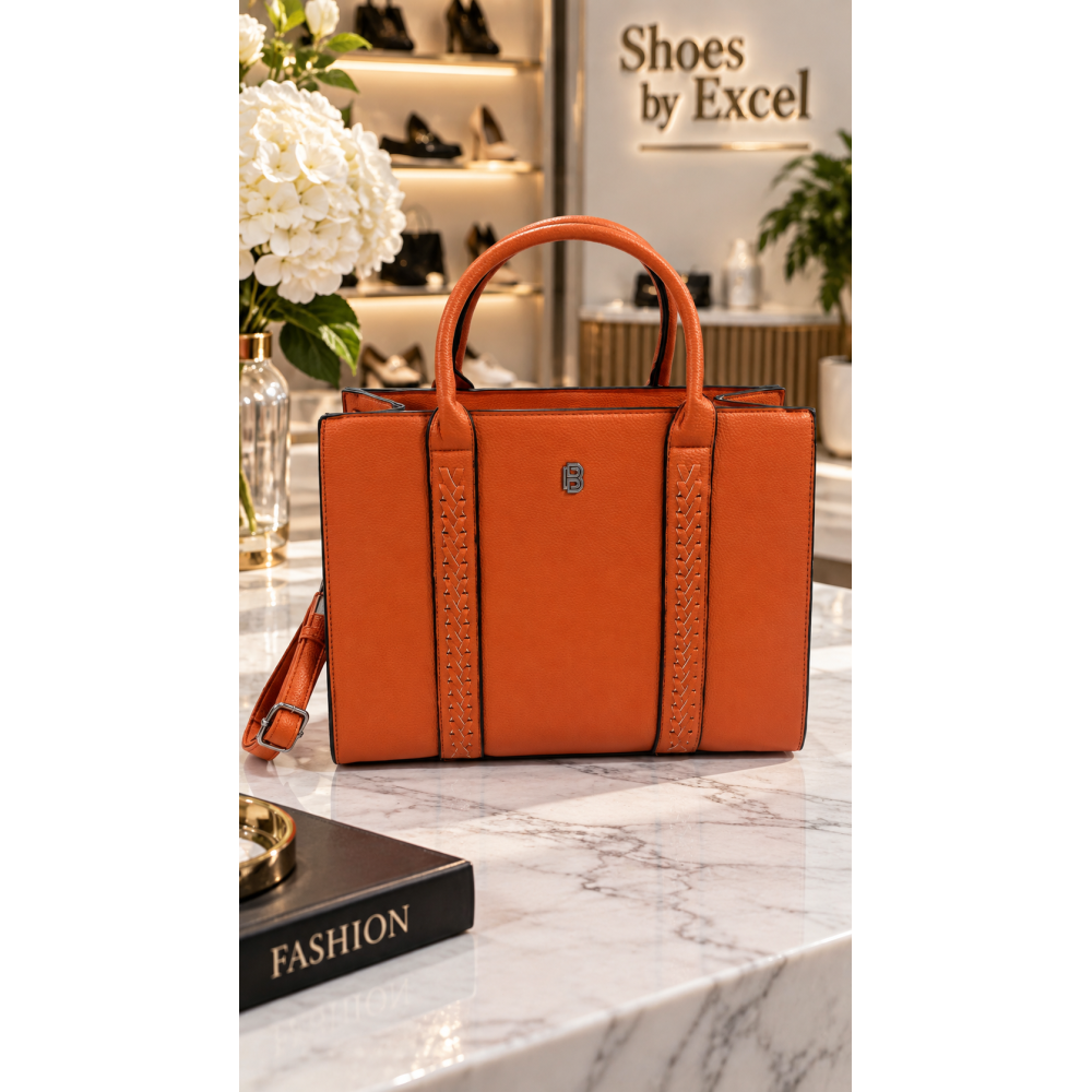 Γυναικεία Δερμάτινη Τσάντα Shoes bynExcel με Λουρί Ώμου – Πορτοκαλί!!!QR23916