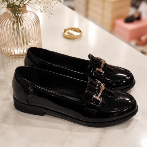 ΓΥΝΑΙΚΕΙΑ ΛΟΥΣΤΡΙΝΙ LOAFERS ΜΕ ΜΕΤΑΛΛΙΚΗ ΑΓΚΡΑΦΑ (ΜΕΓΑΛΑ ΜΕΓΕΘΗ 41-44)!!!DM5Q-15