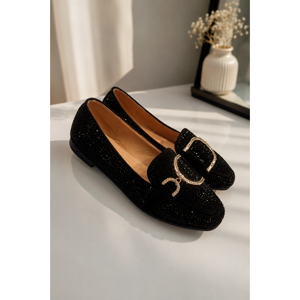 GLAM LOAFERS ΜΕ STRASS & ΑΝΑΤΟΜΙΚΟ ΠΕΛΜΑ!!GO-343