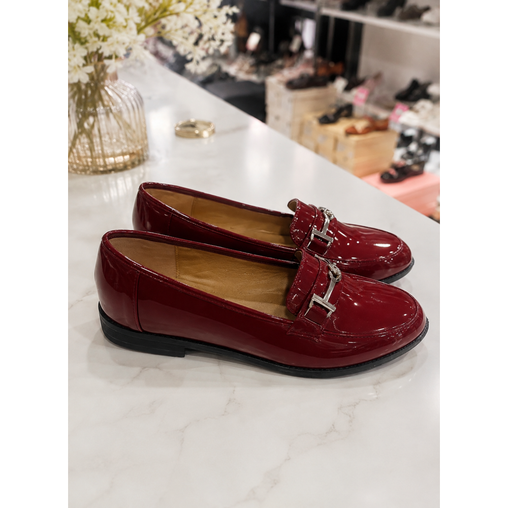 Γυναικεία Λουστρίνι Loafers με Μεταλλική Αγκράφα (Μεγάλα Μεγέθη 41-44)!!!DM5Q-15