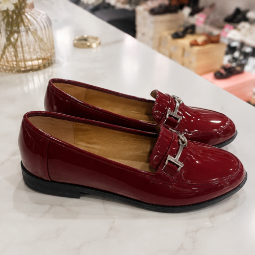 Γυναικεία Λουστρίνι Loafers με Μεταλλική Αγκράφα (Μεγάλα Μεγέθη 41-44)!!!DM5Q-15