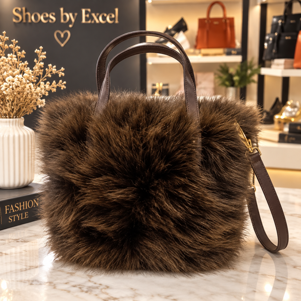 PREMIUM ΓΥΝΑΙΚΕΙΑ ΤΣΑΝΤΑ ΧΕΙΡΟΣ & ΩΜΟΥ FAUX FUR – 3-IN-1 ΜΕ ΑΠΟΣΠΩΜΕΝΟ ΙΜΑΝΤΑ!!!XY2501