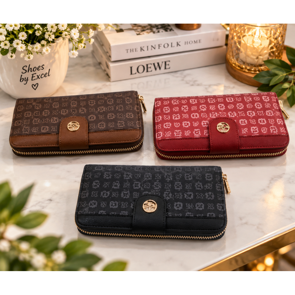 Γυναικείο Μικρό Πορτοφόλι Bag to Bag με Μοτίβο & Μεταλλικό Λογότυπο (Σε 3 Χρώματα)HN-31697