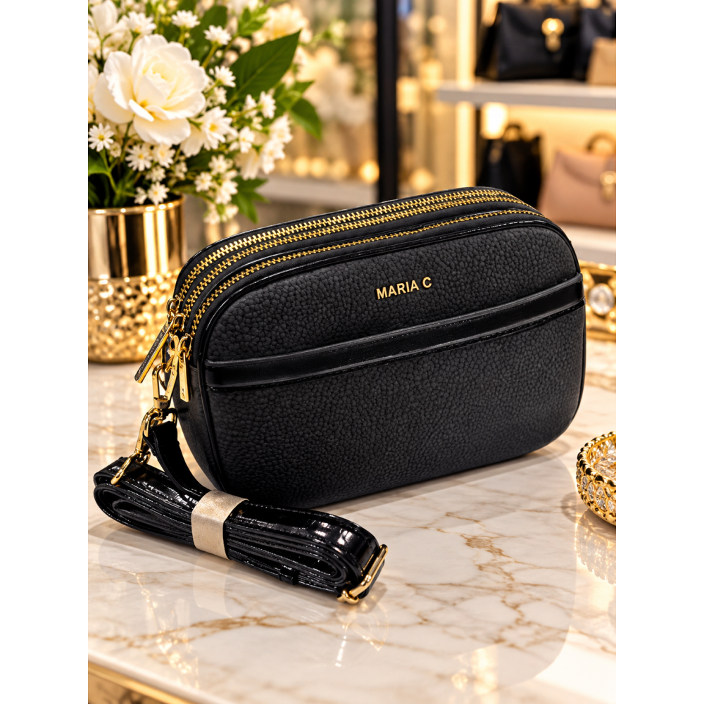 ΤΣΑΝΤΑ ΧΙΑΣΤΙ / ΩΜΟΥ CAMERA BAG ΜΕ ΔΙΠΛΟ ΦΕΡΜΟΥΑΡ – ΜΠΟΡΝΤΟ & ΜΑΥΡΟ!!!MC863