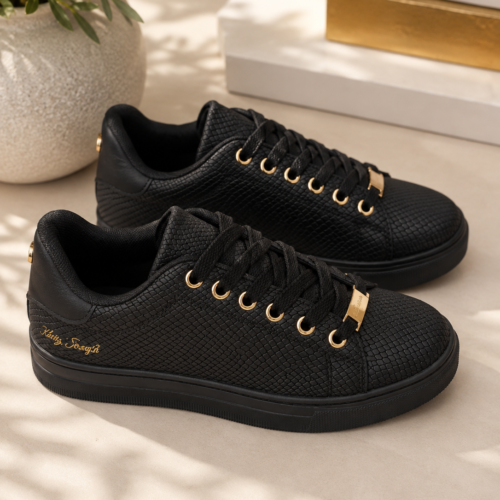 ΓΥΝΑΙΚΕΙΑ CROCO SNEAKERS ΜΕ METALLIC ΛΕΠΤΟΜΕΡΕΙΕΣ – ΛΕΥΚΟ / ΜΑΥΡΟ!!!OX-2528