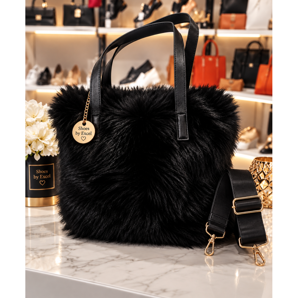 Premium Γυναικεία Τσάντα Χειρός & Ώμου Faux Fur – 3-in-1 με Αποσπώμενο Ιμάντα!!!XY2501