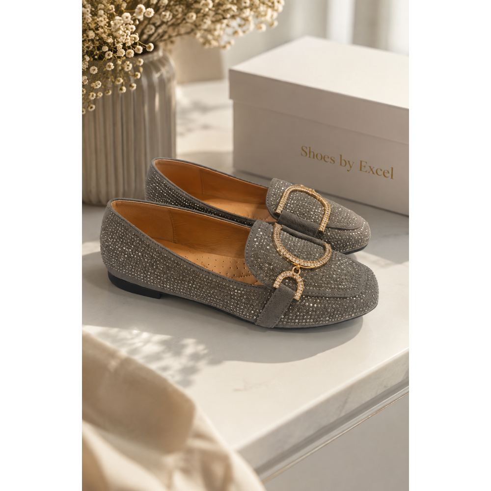 GLAM LOAFERS ΜΕ STRASS & ΑΝΑΤΟΜΙΚΟ ΠΕΛΜΑ!!GO-343