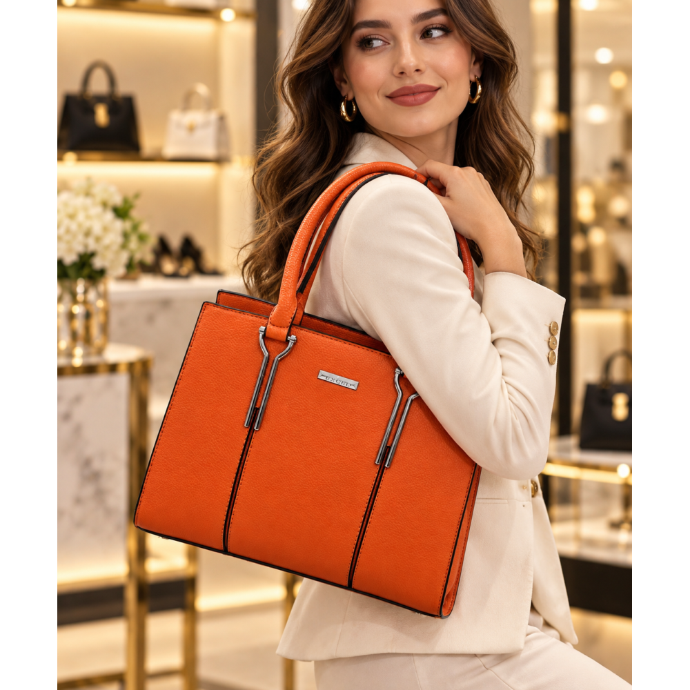 ΓΥΝΑΙΚΕΙΑ ΔΕΡΜΑΤΙΝΗ ΤΣΑΝΤΑ SHOES BYNEXCEL ΜΕ ΛΟΥΡΙ ΩΜΟΥ – ΠΟΡΤΟΚΑΛΙ!!!QR23906