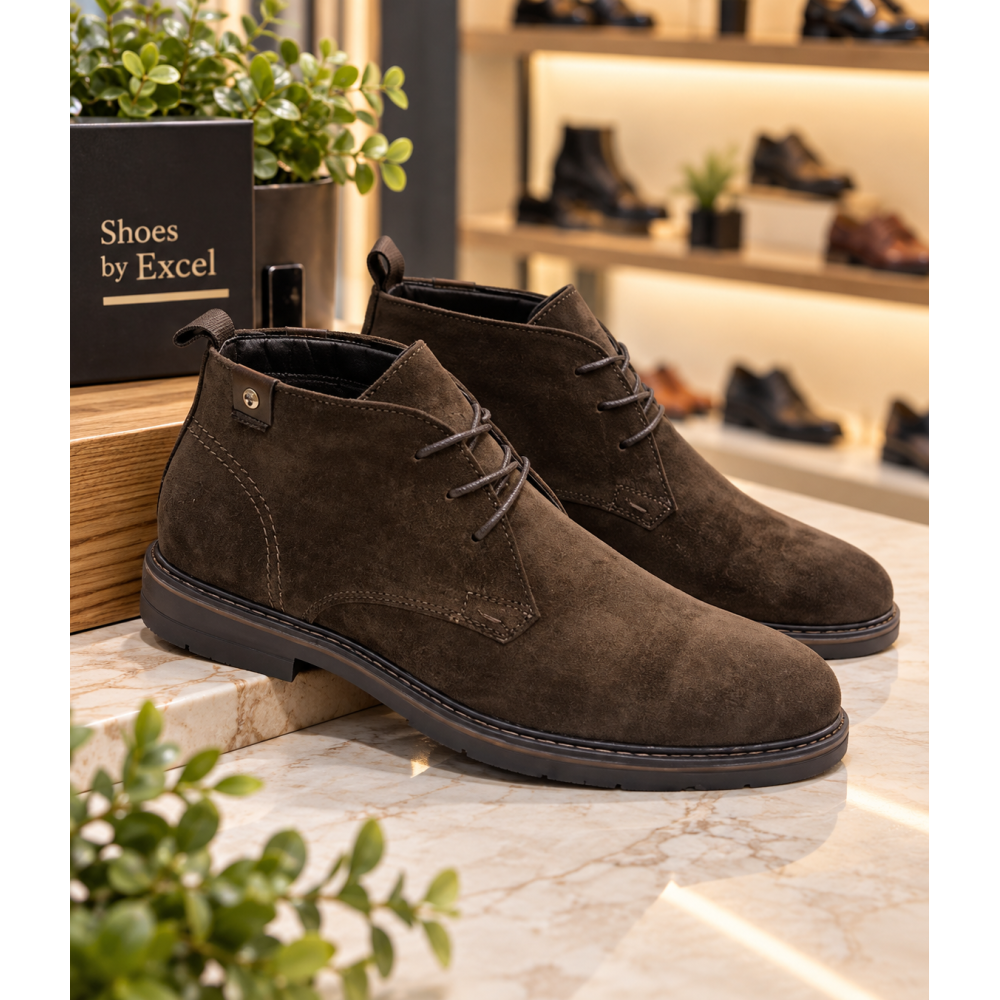 Ανδρικά Μποτάκια Suede Shoes by Excel – Δερμάτινη Επένδυση & Αδιάβροχη Προστασία!!!Y281