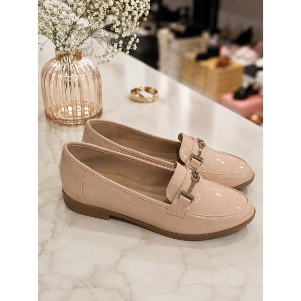 ΓΥΝΑΙΚΕΙΑ ΛΟΥΣΤΡΙΝΙ LOAFERS ΜΕ ΜΕΤΑΛΛΙΚΗ ΑΓΚΡΑΦΑ (ΜΕΓΑΛΑ ΜΕΓΕΘΗ 41-44)!!!DM5Q-15