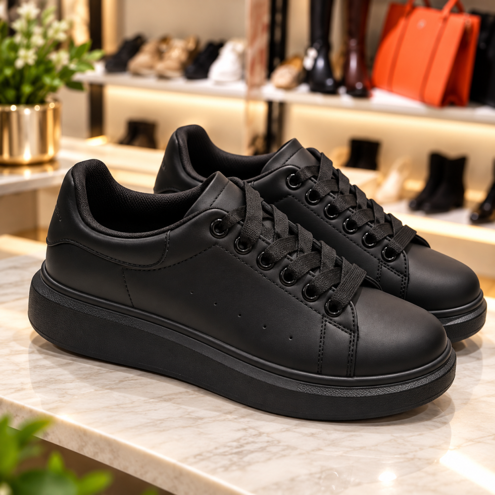 UNISEX ΑΝΑΤΟΜΙΚΑ SNEAKERS FLAT ΜΕ ΜΑΤ ΥΦΗ (ΛΕΥΚΟ / ΜΑΥΡΟ) – NO 36-46!B500