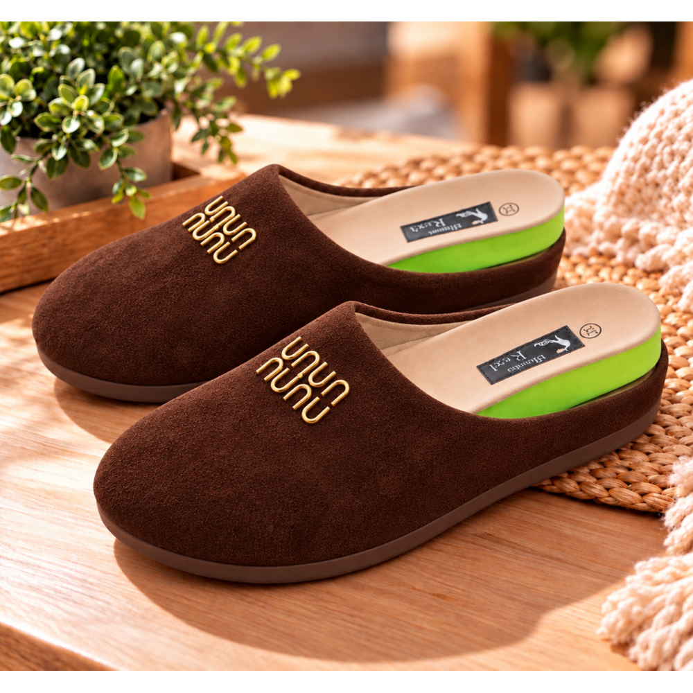 Ανατομικές Παντόφλες ShoesbyExcel με Αποσπώμενο Πέλμα & Αδιάβροχο Σουέτ (Στενή Γραμμή)HD1059-11